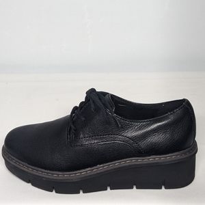 NEW Clarks Womens Leather Airabell Tye Platform Sz 5 black